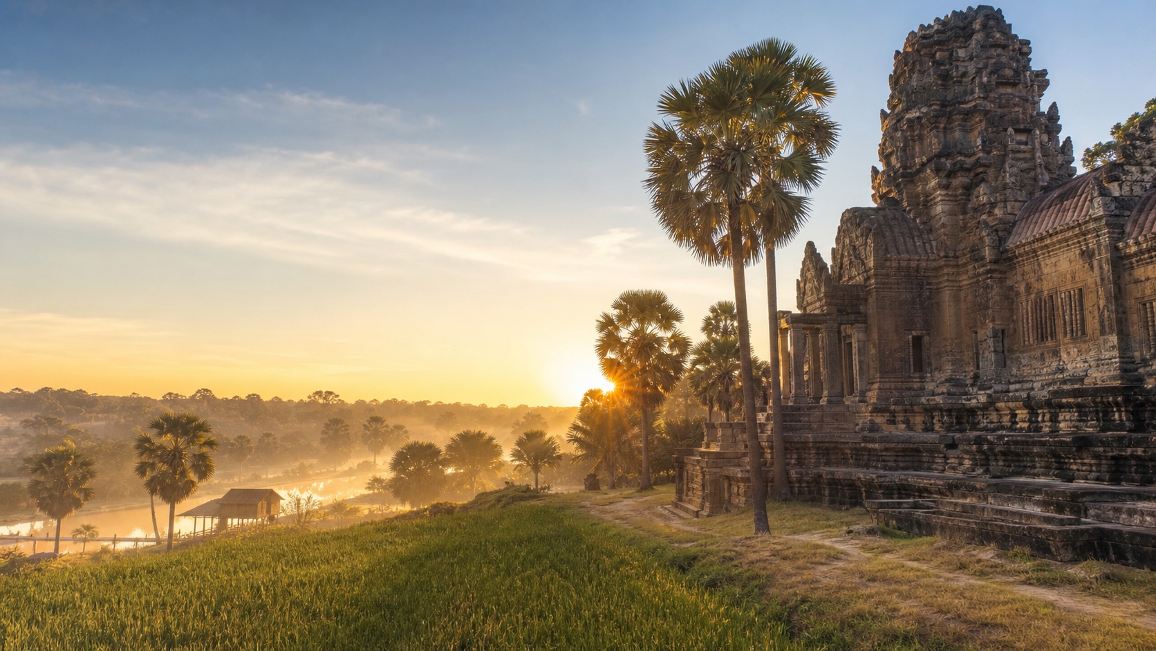 Angkor Sunrise Rice Fields